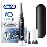 Oral-B iO Series 6 Elektrische Zahnbürste/Electric Toothbrush, 2 Aufsteckbürsten, 5 Putzmodi für Zahnpflege, Display & Reiseetui, Valentinstagsgeschenk für Ihn/Sie, Designed by Braun, black lava