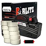 Preisauszeichner Set Blitz C6 inkl. 10 Rollen 26x12 Preisetiketten - weiss permanent + 1 Farbrolle | Preisauszeichnungsgerät | HUTNER