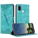 Mo-Beauty Handyhülle für Samsung Galaxy M30S / M21, PU Leder Brieftasche Klapphülle Magnetic Standfunktion Kartenfach Schutzhülle hülle für Samsung M30S/M21 - Hellblau