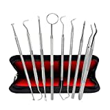 8er Zahnpflege Set, Zahnsteinentferner, Zahnreinigung Set, Dental Set, Edelstahl Zahnarzt Instrument, Zahnarztbesteck,Zahnsonde, Scaler, für Zahnstein