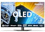 Philips Ambilight 55OLED809 4K OLED Smart TV - 55-Zoll Display mit P5 AI Perfect Picture, Ultra HD Google TV, Dolby Vision und Dolby Atmos Sound - Funktioniert mit Alexa und Google Sprachassistent