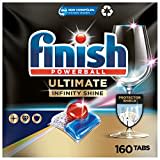 Finish Ultimate Infinity Shine Spülmaschinentabs – Geschirrspültabs für ultimative Reinigung, Fettlösekraft und Glanz mit Schutzschild – Gigapack mit 2x80 Tabs.