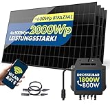 SPAUN Balkonkraftwerk 2000Wp | 1800W Komplettset mit bis zu 2600Wp bifazialer PV-Leistung und 5m Anschlusskabel zum Einstecken in die Steckdose - Wifi Fernüberwachung, Mini-PV-Anlage, N-TOPCon