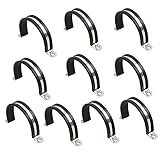 NICAVKIT 10Pcs 40mm Kabelklemme Gummi P Clips Schlauchschellen Rohrschellen Kabelklemmen Edelstahl Kit, Metalldraht Kabelklemme Kit