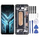 Wigento Für Asus ROG Phone 3 ZS661KS I003DD Display Full OLED LCD mit Rahmen Einheit Touch Ersatzteil Reparatur Schwarz