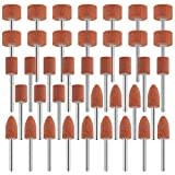 42pcs Korund Schleifspitze Set, Stein Schleifen Polierkopf, Schleifaufsätze für Dremel Rotationswerkzeug Drehwerkzeug Zubehör 1/8" Schaft für Schleifen, Polieren, Entgraten