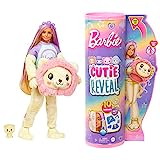 Barbie Cutie Reveal Puppe - Plüschlöwe mit 10 Überraschungen, bewegliche Puppe mit Accessoires, inklusive Mini-Haustier und Fleece-Jacke, für Kinder ab 3 Jahren, HKR06