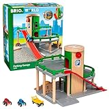 BRIO World 33204 - Parkhaus, Straßen & Schienen - Eisenbahnzubehör Holzeisenbahn - Empfohlen für Kinder ab 3 Jahren, tolles