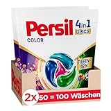 Persil Color 4in1 DISCS (100 Waschladungen), Waschmittel mit Tiefenrein Technologie, Colorwaschmittel für reine Wäsche und hygienische Frische für die Maschine