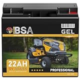 BSA Rasentraktor Batterie 12V 22Ah 260A/EN Gel Batterie Akku 12V +30% Startkraft ersetzt 17Ah 18Ah 20Ah 21Ah 23Ah auslaufsicher wartungsfrei