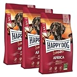 Happy Dog Sensible Africa M 3X 4 kg - Trockenfutter, Geschmacksrichtung Strauss