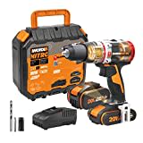 WORX 18V(20V MAX) Akku Schlagbohrschrauber WX354.1, Bürstenloser Motor, PowerShare, aktiver Schlagmechanismus, 18+1+1 Drehmomenteinstellungen, 8 mm-Steinbohrer, 1x 2 Ah Akku, 1 x 4 Ah Akku, 60N.m