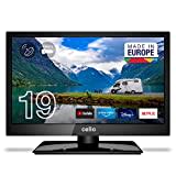 Cello 12 Volt C1920RTSDE Traveller 19" (47 cm Diagonale) SMART Camping TV HD Ready LED TV DVBT2 Tuner, Schwarz