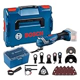 Bosch Professional 18V System Akku Multi-Cutter GOP 18V-34 (Vibration Control, inkl. mehrere Sägeblätter, 1x Schleifplatte, 5x Schleifblatt, 5x Zubehör, L-BOXX, ohne Akku/ Ladegerät)