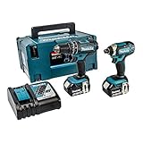 Makita DLX2131TJ Akku-Kombo-Kit 18V (DHP482Z + DTD152Z) 18V / 5,0 Ah, 2 Akkus + Ladegerät im MAKPAC