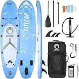 Fitleap Premium Stand Up Paddle Board aufblasbar - SUP Board Set mit Hochdruckpumpe, verstellbarem Paddel und Rucksack - Ideal für Anfänger und Profis - Perfekt für Yoga, Surfen und Wassersport