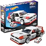 MEGA Hot Wheels zusammenbaubares Autospielzeug zum Sammeln, Audi 90 Quattro IMSA GTO mit 973 Teilen und Die-Cast-Modell, Set für Sammler zum Zusammenbauen und Präsentieren, rot, HRY20