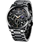 BY BENYAR Uhren Herren Edelstahl Armbanduhr Herren Chronograph Analog Quarz Wasserdicht Herrenuhr Leuchtende Datum Mode Lässig Business-Kleid Uhren Elegantes Geschenk fur Männer