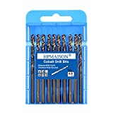 HPMAISON 10 Stück 4mm M35 HSS Cobalt Bohrer Kobalt Jobber Bohrer Set Spiralbohrer zum Bohren auf Edelstahl, Harte Stähle, Metall, Kupfer, Gusseisen, Holz, Kunststoff