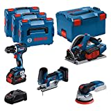 Bosch Professional Combo Kit GSR 18V-90 C + GKT 18V-52 GC + GST 18V-155 SC+ GEX 18V-125 (inkl. 1x Akku ProCORE 4.0Ah, 2x ProCORE Akku 5.5Ah, Ladegerät GAL 1880 CV)