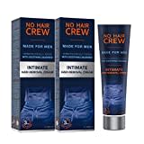 NO HAIR CREW - 2 x Enthaarungscreme für den Intimbereich – extra sanfte Haarentfernung für Männer (Set, 2 x 100ml)