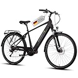 SAXONETTE E Bike Elektrofahrrad Herren mit 36V 11,4Ah 418Wh Akku, ca. 120KM Reichweite, 9 Gäng Pedelec Männer mit Full Suspension, mit Mittelmotor 70NM für Herren Größe 54cm