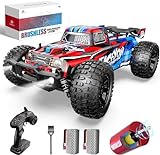 DEERC Ferngesteuertes Auto 1:10 Maßstab schnelles Bürstenloses, für Erwachsene, 4WD 60+ KM/H Hohe Geschwindigkeit, 2.4Ghz Off-Road RC Crawler 40+ Minuten Spielzeit, Geschenk für Jungen(210E)