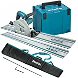 Makita SP6000J2 Tauchsäge 240 V, 165 mm mit 2 x 1,5 m Schienen, Verbindungsstange und Tasche. Elektrische Tauchsäge, 240 V mit Zubehör