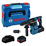 Bosch Professional 18V System Akku Bohrhammer GBH 18 V-26 F (inkl. 2x5.5 ProCORE Ah Akku, Schnellladegerät GAL 1880 CV, Schnellspannbohrfutter 13 mm, Wechselfutter SDS plus, GDE 18V-16, in L-BOXX 136)