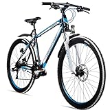 Bergsteiger Canberra 26, 29 Zoll Mountainbike, Aluminium Rahmen, Scheibenbremsen, Hardtail MTB mit Licht & Schutzblech, 21 Gang-Schaltung, Gabel-Federung, geeignet ab 160 cm