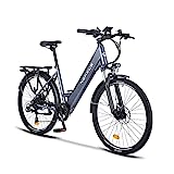 nakxus 26M208 E-Bike, Elektrofahrrad 26'' Trekkingrad E-Cityrad mit 36V 13Ah Lithium-Akku für Lange Reichweite bis 100KM, 250W Motor, EU-konformes Klapprad mit App