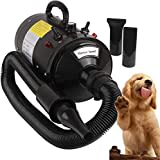 Forever Speed Blower Hund, Hundefön Pet Dryer Leise mit Einstellbarer Windgeschwindigkeit, 2800W Hundetrockner mit 3 Düsen