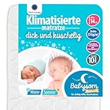 Babysom - Babymatratze - 60x120cm | Kindermatratze Sommer/Winter - Atmungsaktiv - Luftdurchlässiger Kaltschaum - Höhe 14cm