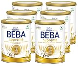 BEBA SUPREME Junior 1+ Kindergetränk ab dem 1. Geburtstag, Babynahrung mit 6 HMO Komplex, nur Laktose, ohne Palmöl, 6er Pack (6 x 800g)