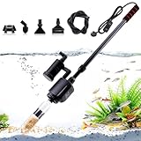 AQQA Aquarium Mulmsauger,6 in 1 Elektrisch Aquarium Wasserwechsel,20W Aquarium Kiesreiniger Staubsauger für Wasserwechsel,Sand Kies Filter,Algen Reinigung