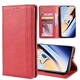 Qcasenice One Plus7 Schutzhülle für Oneplus 7 Handyhülle 1plus Oneplus7 Flip Folio Vintage Stand Schutz Bumper Fundas 16,5 cm