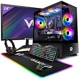 Vibox V-182 Gaming PC - Set Komplett - Monitor 24 Zoll - AMD Ryzen 5 4500 4.1GHz - Nvidia GTX 1650 4GB - 16GB RAM - 1TB SSD - Windows 11 - WiFi