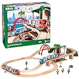 BRIO World 33512 Großes BRIO Bahn Reisezug Set - Eisenbahn mit Bahnhof, Schienen und Figuren - Kleinkinderspielzeug empfohlen ab 3 Jahren, tolles