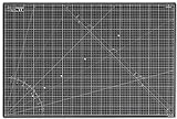 Elan Schneidematte A1 Schwarz und Taupe, 5-lagige Schneidematte Selbstheilend, Bastelunterlage Schnittfest, Bastelmatte, Schreibtischunterlage und Schneidematte 90 x 60, Schneideunterlage A1 zum Nähen