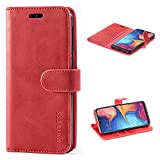 Mulbess Handyhülle für Samsung Galaxy A20e Hülle, Leder Flip Case Schutzhülle für Samsung Galaxy A20e Tasche, Wein Rot