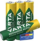 VARTA Batterien AAA, wiederaufladbar, 4 Stück, Recharge Accu Phone, Akku, 800 mAh Ni-MH, sofort einsatzbereit, geeignet für schnurlose Telefone