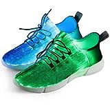 Shinmax LED Schuhe Herren Damen 7 Farbe USB Aufladen LED Leuchtend Leichtgewicht LED Sneaker Turnschuhe Leichte Schuhe Atmungsaktiv Fiber Optical Schuhe für Weihnachten, Neujahr, Partys