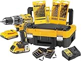 DEWALT XR Akku-Schlagbohrschrauber Set DCK796D2T – Schlagbohrmaschine mit 2-Gang-Vollmetallgetriebe & bürstenlosem Motor zum Schrauben, Bohren & Schlagbohren – 1 x Schlagbohrer Li-Ion 18 V + Zubehör