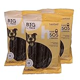 SOS Big Pack Stangerl Huhn, Hundesnack mit natürlichem Hanf, Snack für Hunde, Futterergänzung, getreidefrei, bei Unruhe, gegen Stress, 3 x 130g