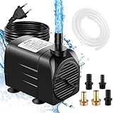 25W 2000L/H Aquarium Pump, Water Pump, Submersible Pump, Conveyor Pump, Aquarium Pump, Fountain Pump for Aquarium, Pond, Garden and Hydroponic System, Black PX-025 (no light)