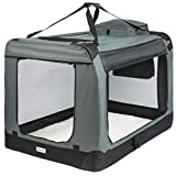 ONVAYA® Faltbare Transportbox für Hunde & Katzen | M - XXL | Faltbare Hundebox oder Katzenbox für Auto & Zuhause | Farbe grau schwarz (XXL)