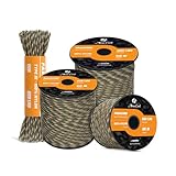 Abma Cord Paracord 550 4mm 50M 100% Nylon Seil Typ III Schnur mit 7 Kern für Basteln, Camping, Survival, Outdoor - Max. 250kg (550lbs) - R Camo