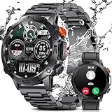 LIGE Smartwatch Herren mit Telefonfunktion für Android iOS 1.43'' Amoled HD Outdoor Sportuhr Smartwatch mit 110 Sportmodi,Pulsmesser/Schlafmonitor,IP68 Wasserdicht Schrittzähler,400mAh Batterie