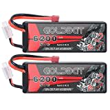 GOLDBAT 7,4 V Lipo 6200 mAh 2S 50C Lipo RC Batterie Hartschalenkoffer mit Dekanstecker für RC Evader BX Auto RC Truggy RC Flugzeug UAV Drohne FPV (2Packs)