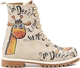 GOBY Ooo My Deer - Handgefertigte Vegane Damen Stiefel mit Druck - Bequemes Bomberg Design - Langlebige Mehrfarbige Lackierung - Outdoor Haltbarkeit in Größe 42